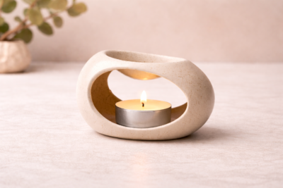 Ceramic Egg-shaped Candle Holder